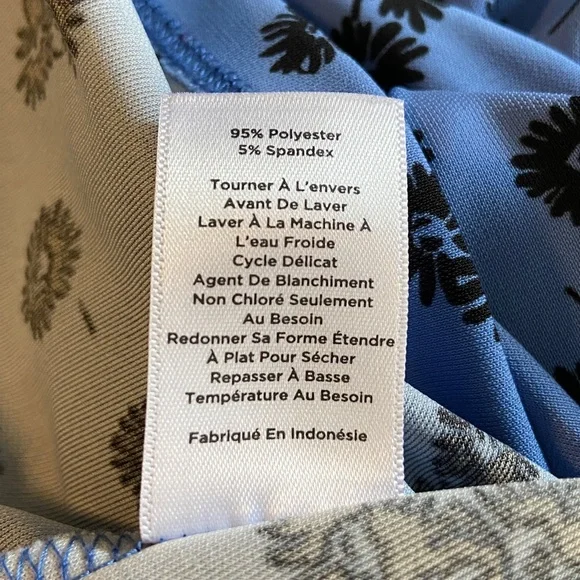 Talbots Plus Size Blue Floral Faux Fit and Flare Wrap Dress 3617 - Picture 9 of 9